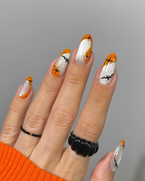 Cat eye halloween nail art