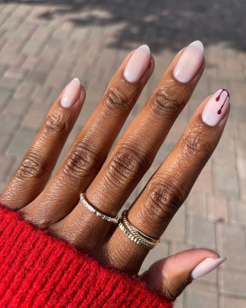 Chic blood drips nail art